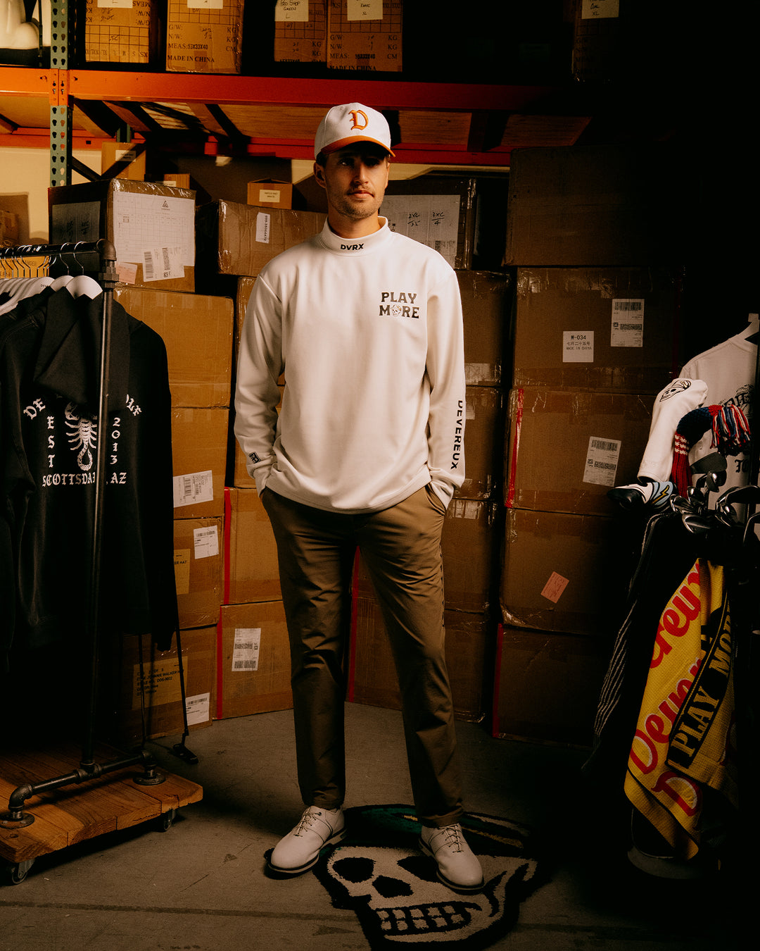 Stinger fitted リブモック ロングスリーブ 075754012-WHITE