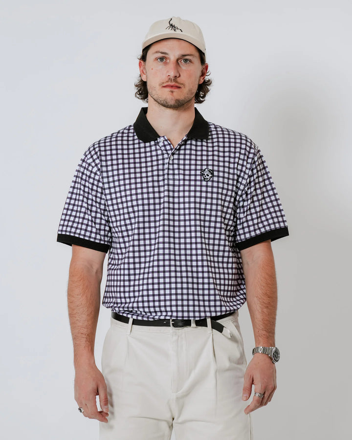 Gingham Polo 075362032-BLACK/WHITE