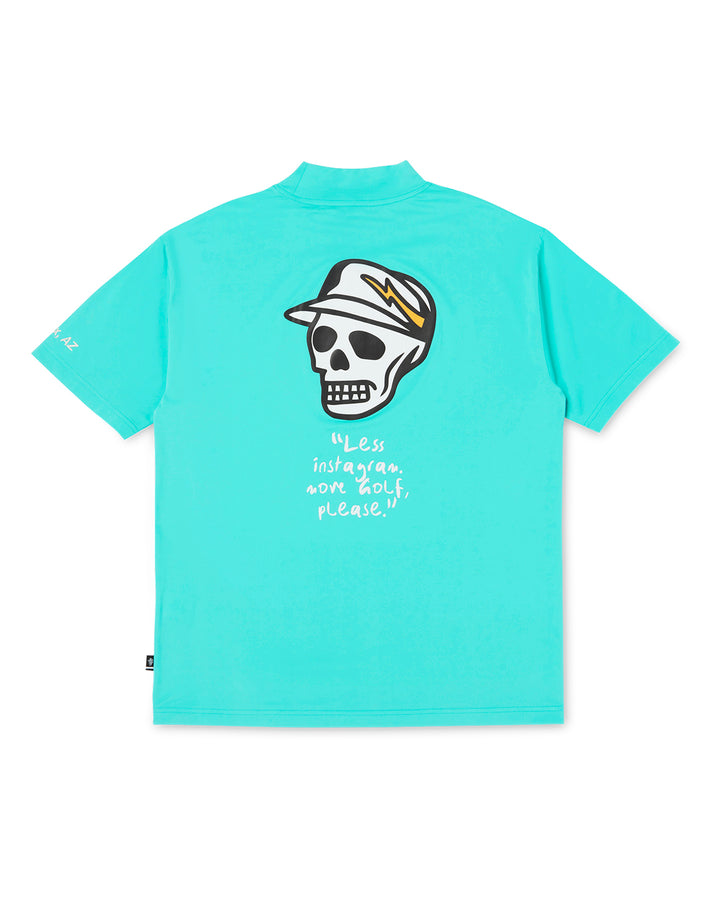 DVG SKULL CADDIE MOCK TEE 075762033-TURQUOISE