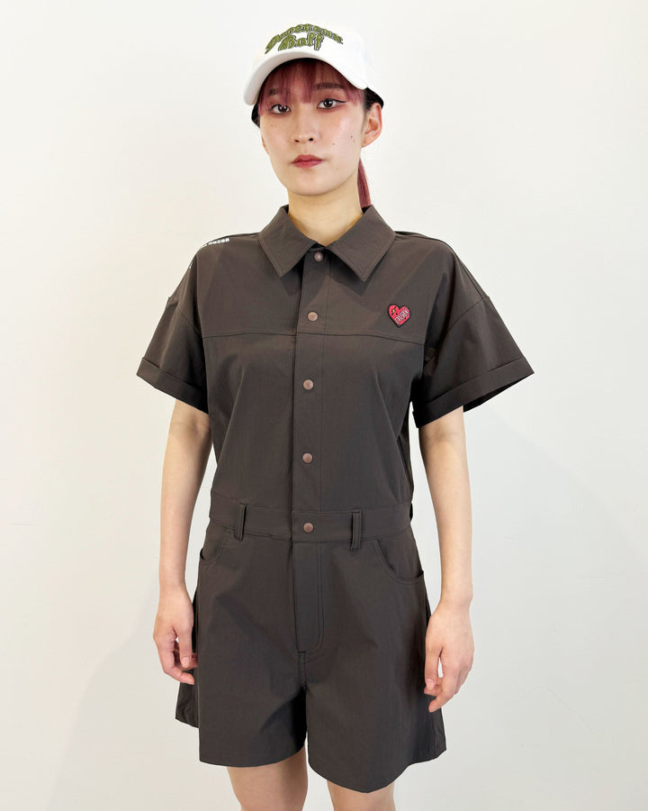 WOMEN オーバーサイズDGジャンプスーツ 763472270-D/BROWN