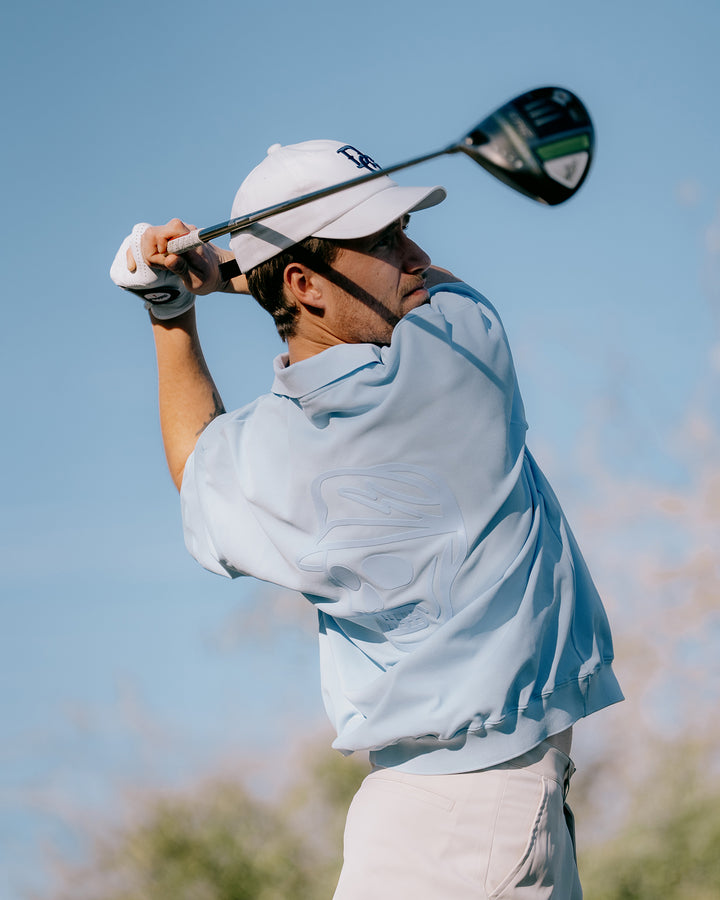 DVG TECH-SKULL CADDIE POLO 075762015-POWDER BLUE