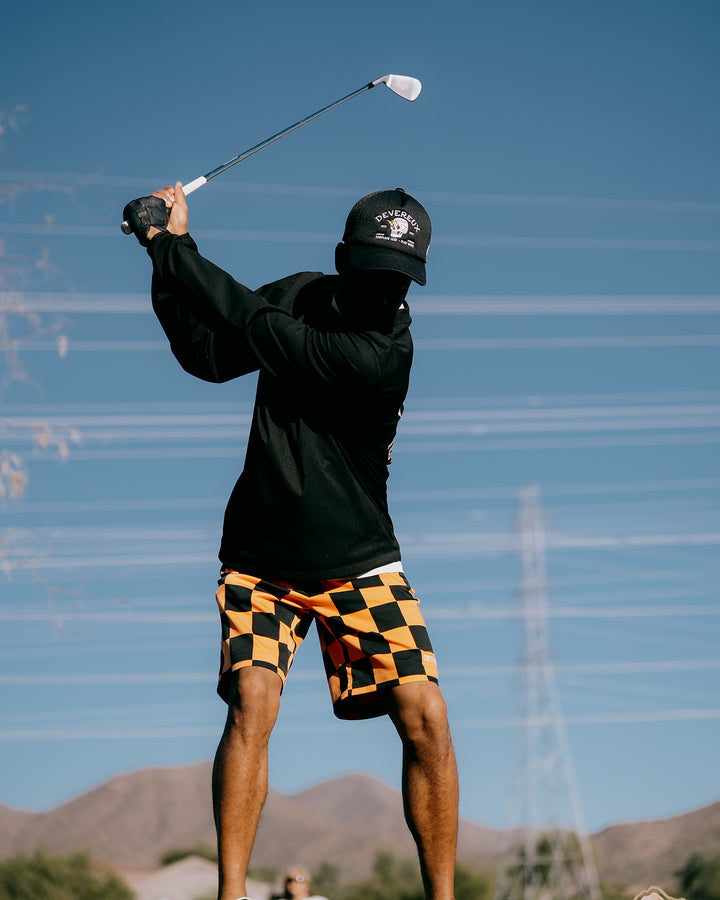 DVG CHECK MATE HALF PANTS 075762410-ORANGE