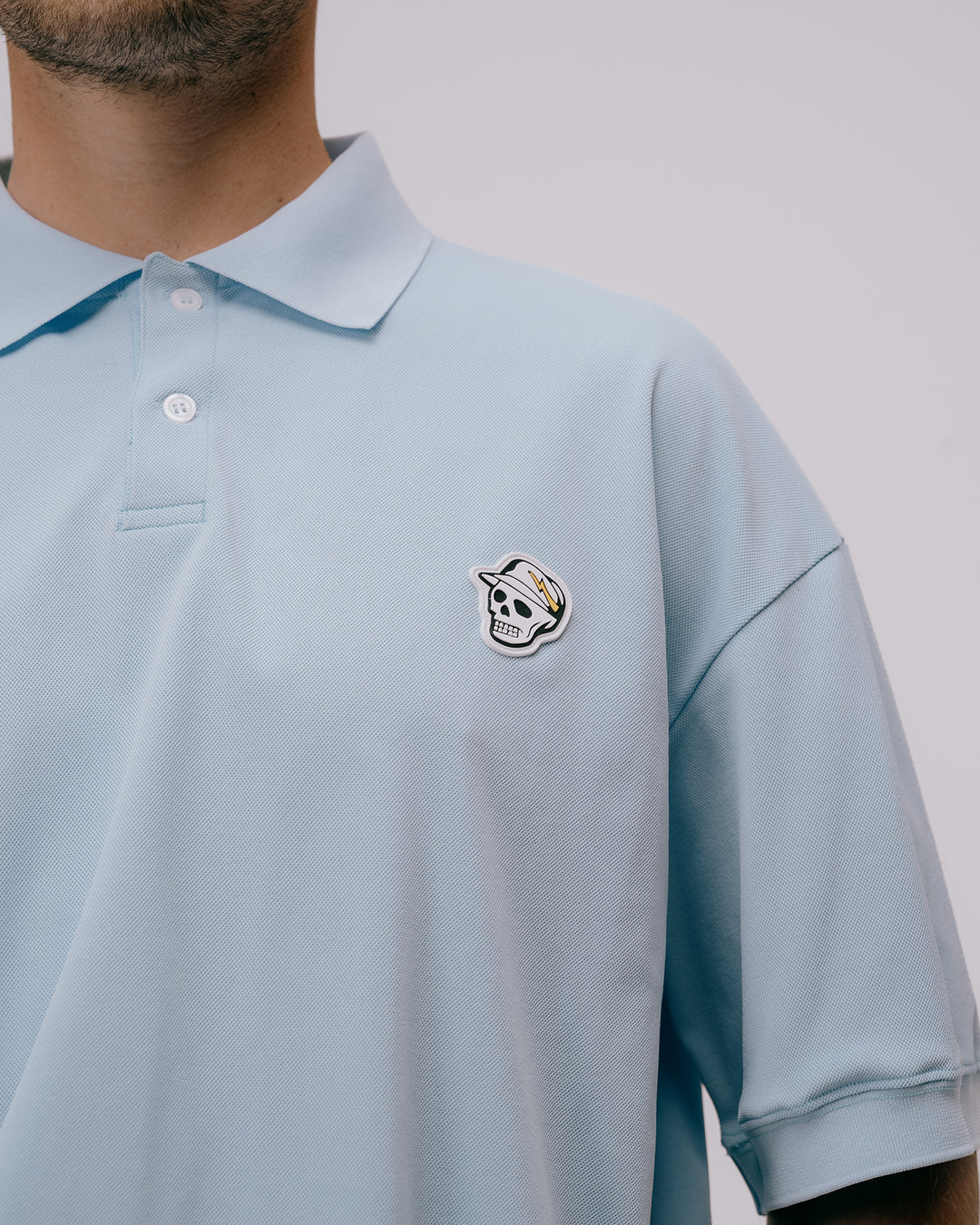 DVG TECH-SKULL CADDIE POLO 075762015-POWDER BLUE