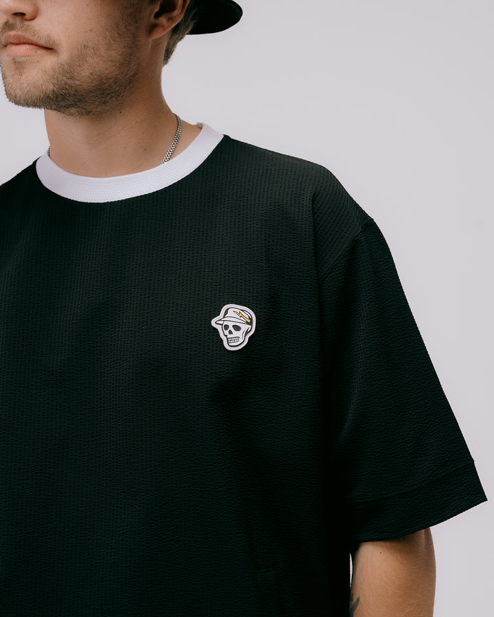 DVG Seersucker Shirt Blouson 075762017-BLACK