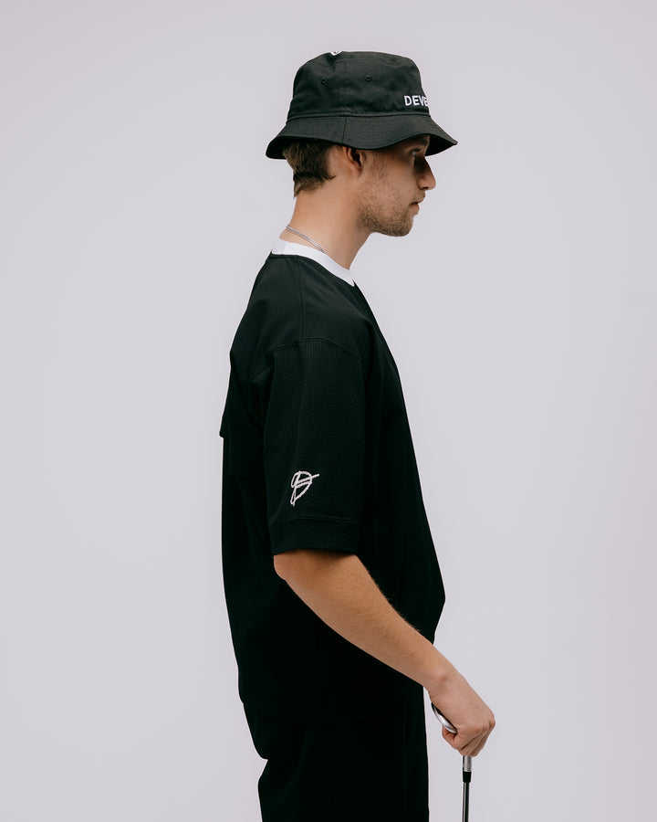 DVG Seersucker Shirt Blouson 075762017-BLACK