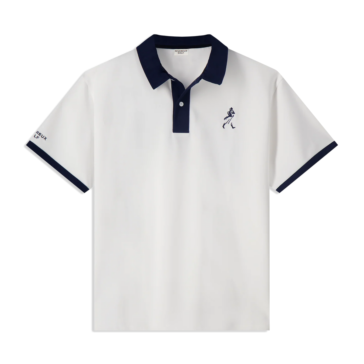 ○★新品未使用　DEVEREUX GOLF　ハーフジップシャツ　M　ホワイト MEN デタッチャブルスリーブハーフジップ ライトブルー