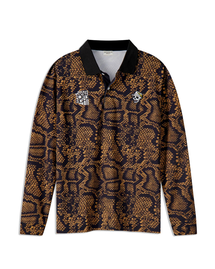 Rattlesnake Long Sleeve Polo 763532012-BLACK