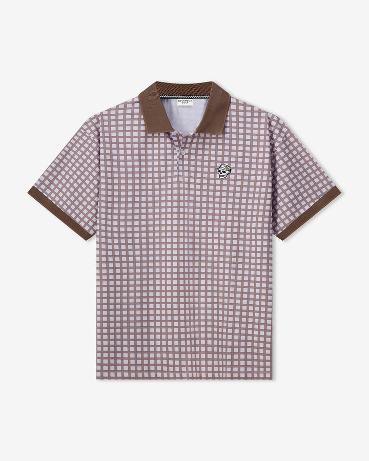 Gingham Polo 075362032-Greige / White