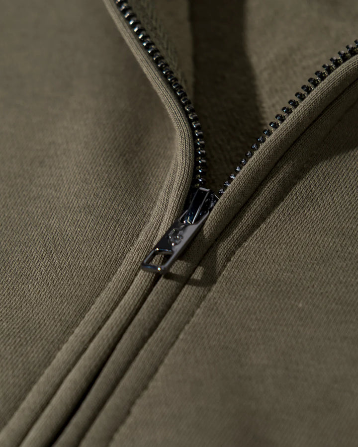 Essential Skull QTR ZIP 075362101-OLIVE