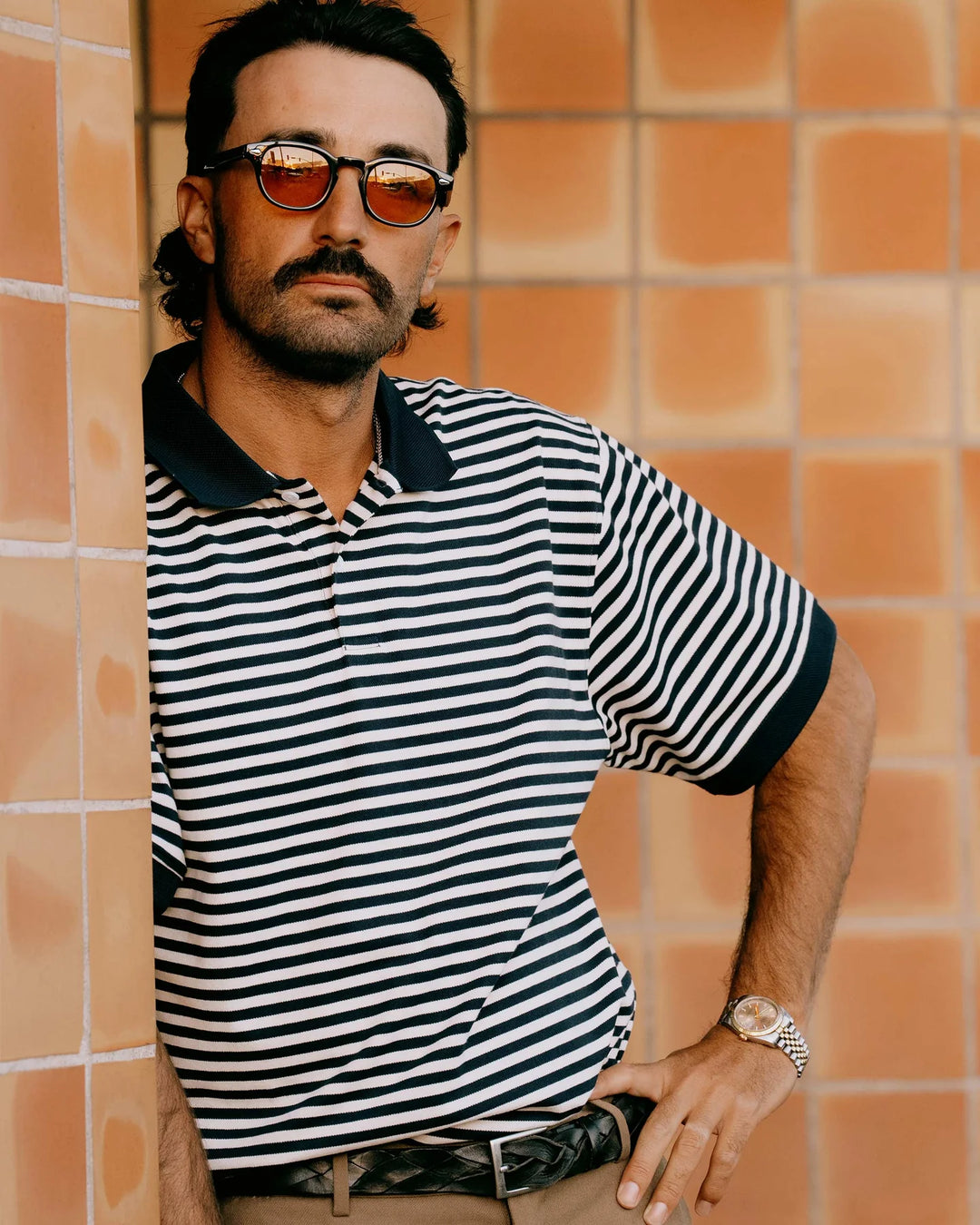 Camelback Polo 075362013-NAVY BONE STRIPE