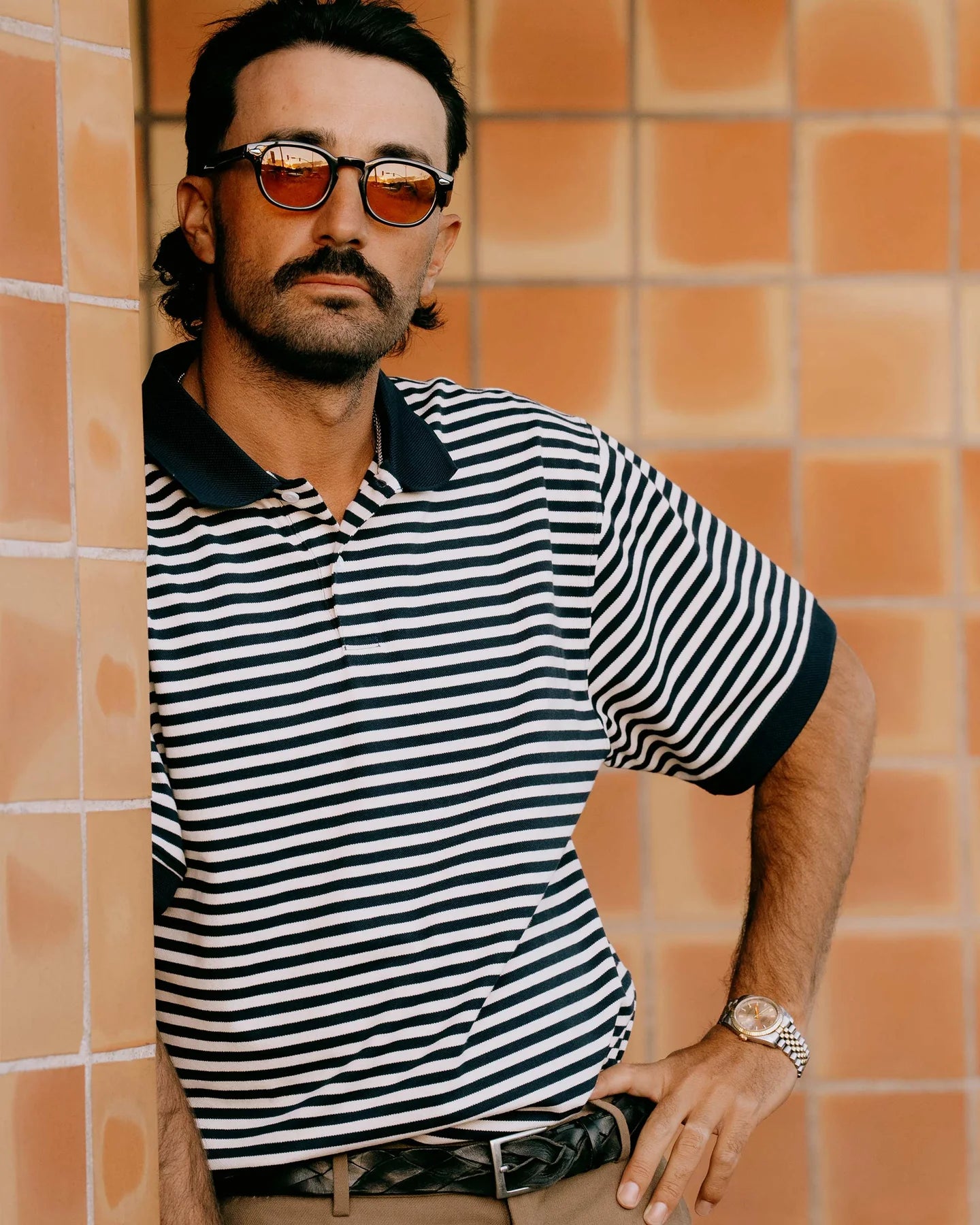 Camelback Polo 075362013-NAVY BONE STRIPE