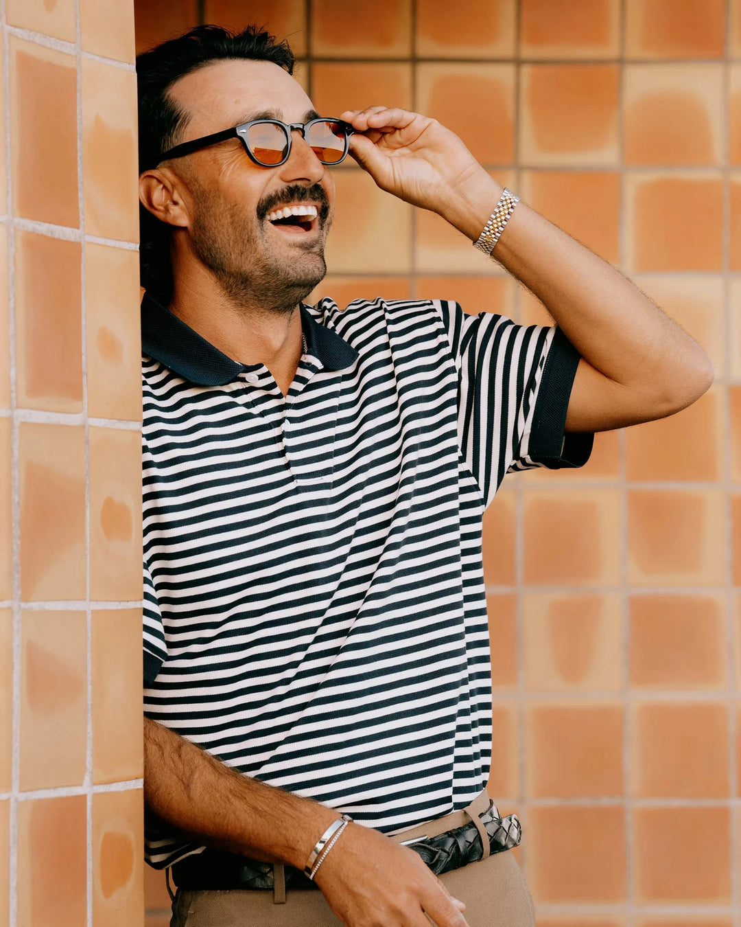 Camelback Polo 075362013-NAVY BONE STRIPE