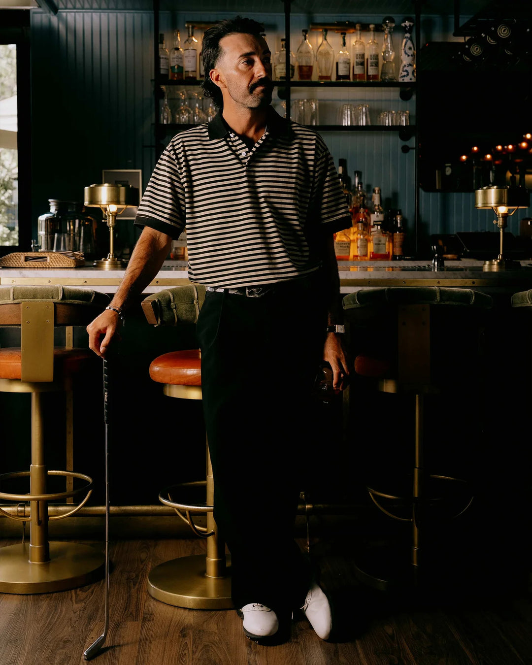 Camelback Polo 075362013-Black / Mushroom Stripe