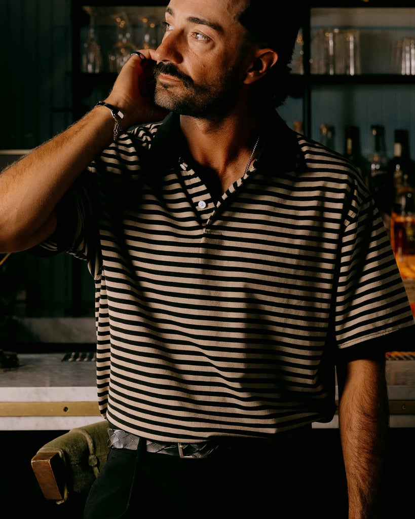 Camelback Polo 075362013-Black / Mushroom Stripe – DEVEREUX JAPAN