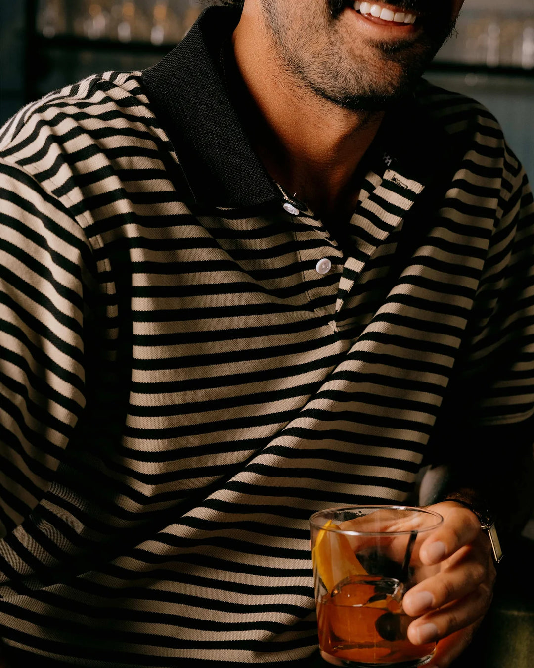 Camelback Polo 075362013-Black / Mushroom Stripe