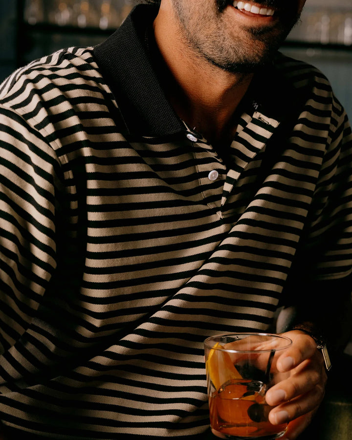 Camelback Polo 075362013-Black / Mushroom Stripe