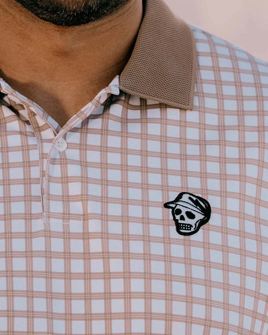 Gingham Polo 075362032-Greige / White
