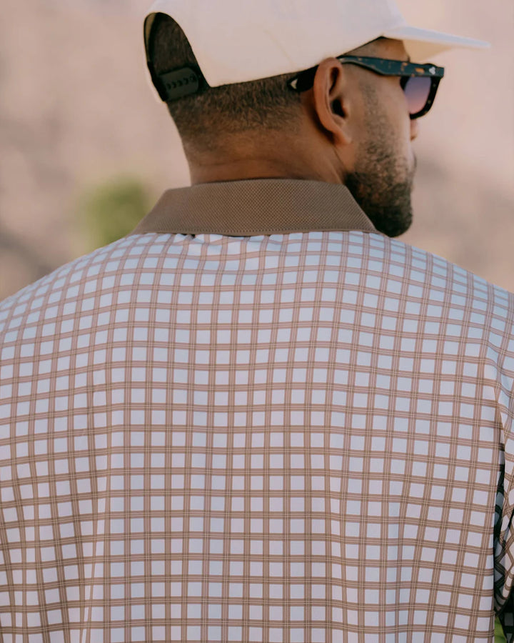 Gingham Polo 075362032-Greige / White