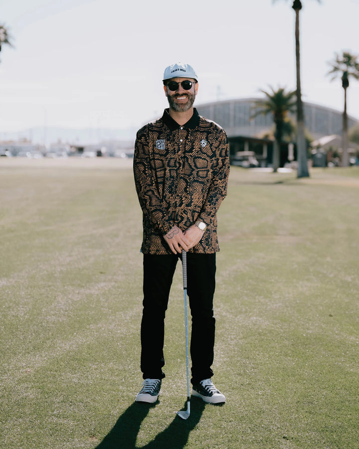 Rattlesnake Long Sleeve Polo 763532012-BLACK