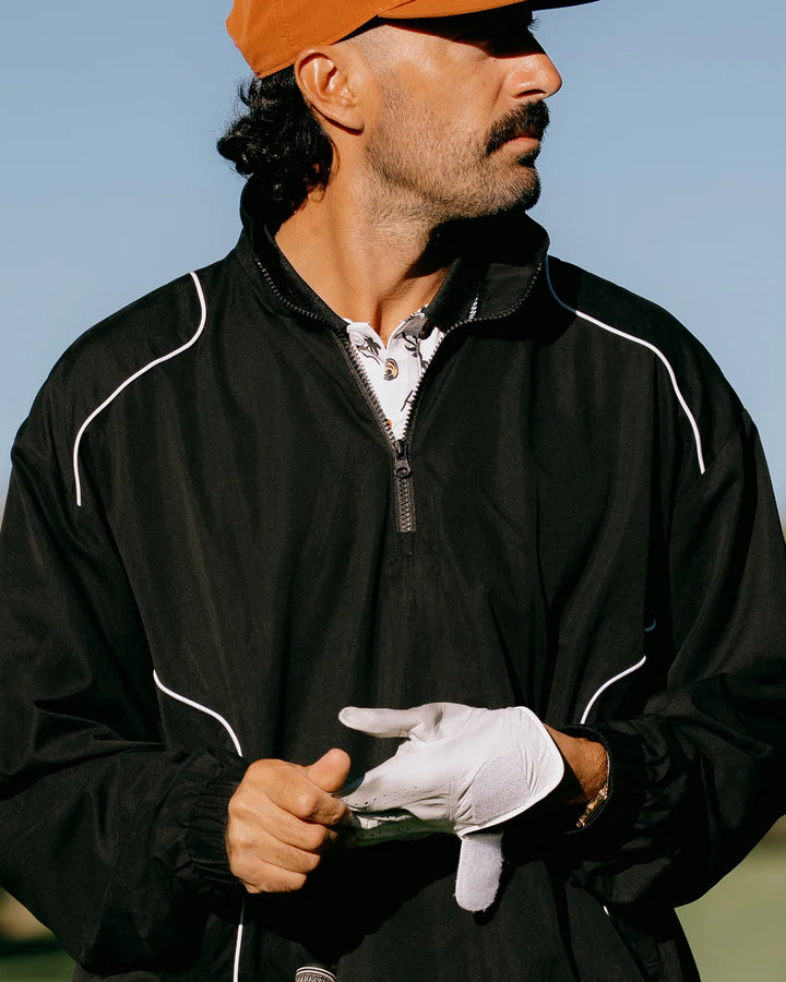 Pullover Piped QTR ZIP 075362102-BLACK