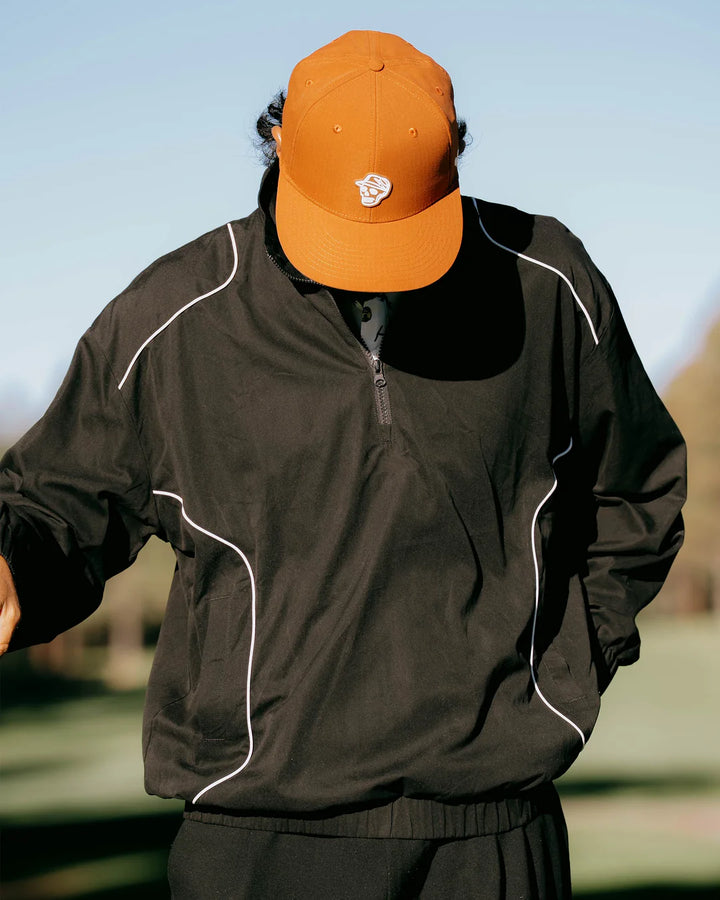 Pullover Piped QTR ZIP 075362102-BLACK