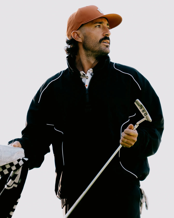 Pullover Piped QTR ZIP 075362102-BLACK