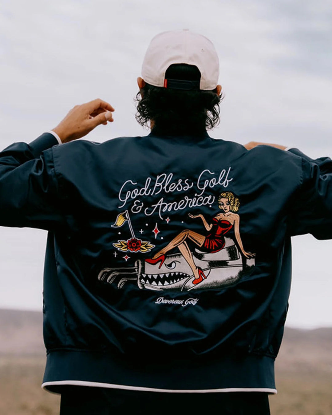 God Bless America Bomber Jacket 075364101-NAVY