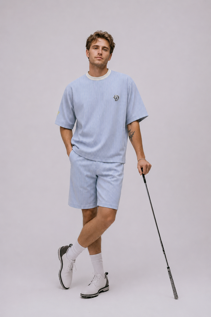 DVG Seersucker HALF PANTS 075762408-Royal Blue