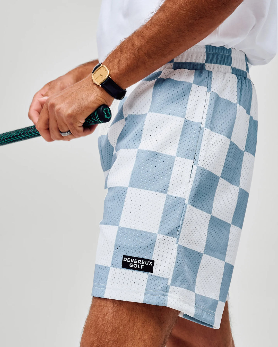 Printed Golf Mesh Short 075362402-Marine Layer Checker