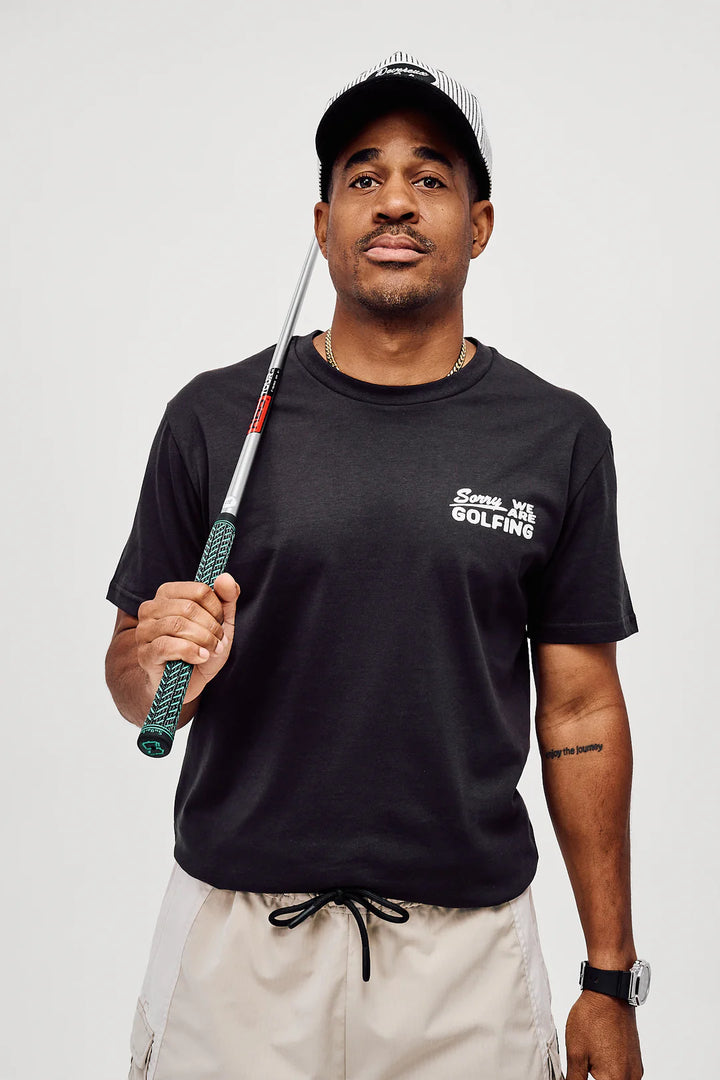 Sorry We Are Golfing Tee 075362031- FADED BLACK