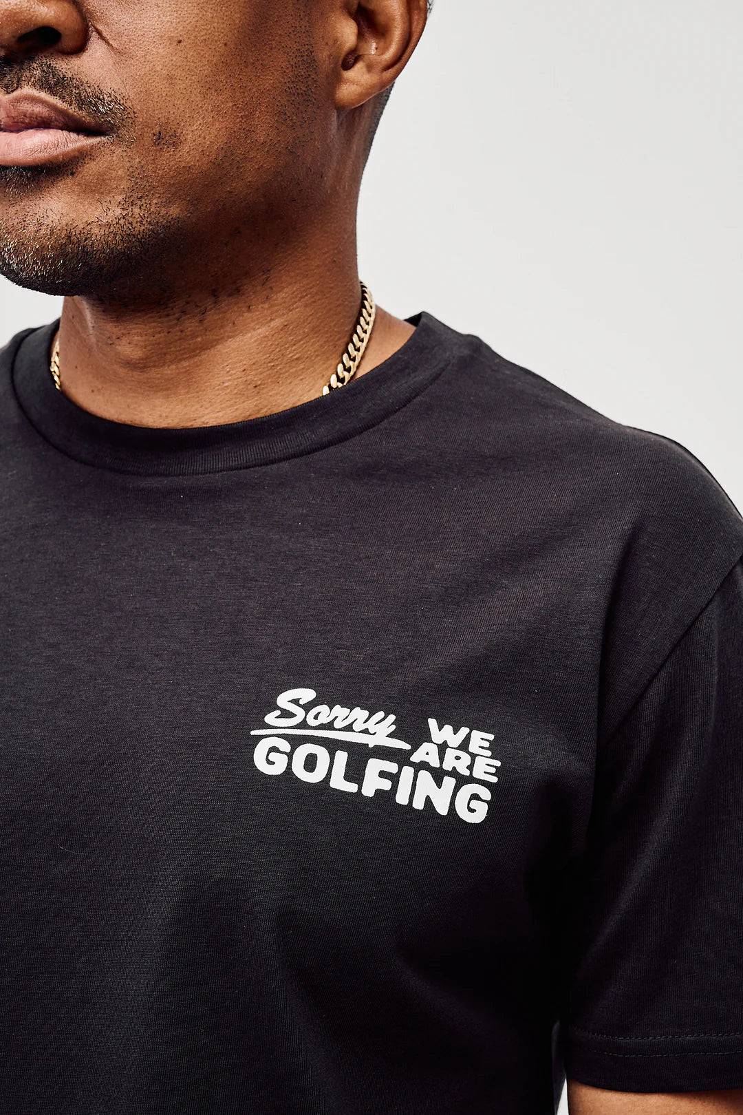 Sorry We Are Golfing Tee 075362031- FADED BLACK