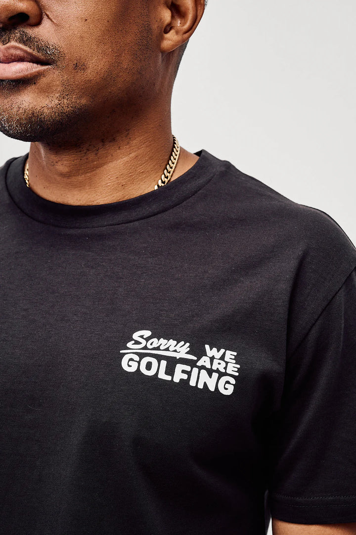 Sorry We Are Golfing Tee 075362031- FADED BLACK