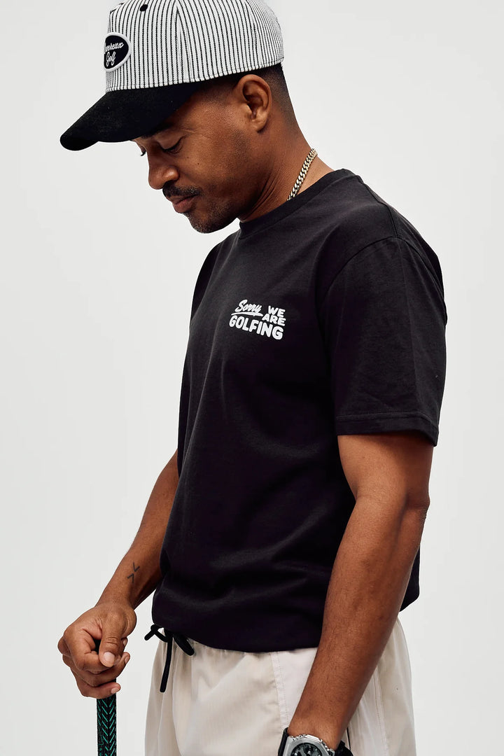 Sorry We Are Golfing Tee 075362031- FADED BLACK