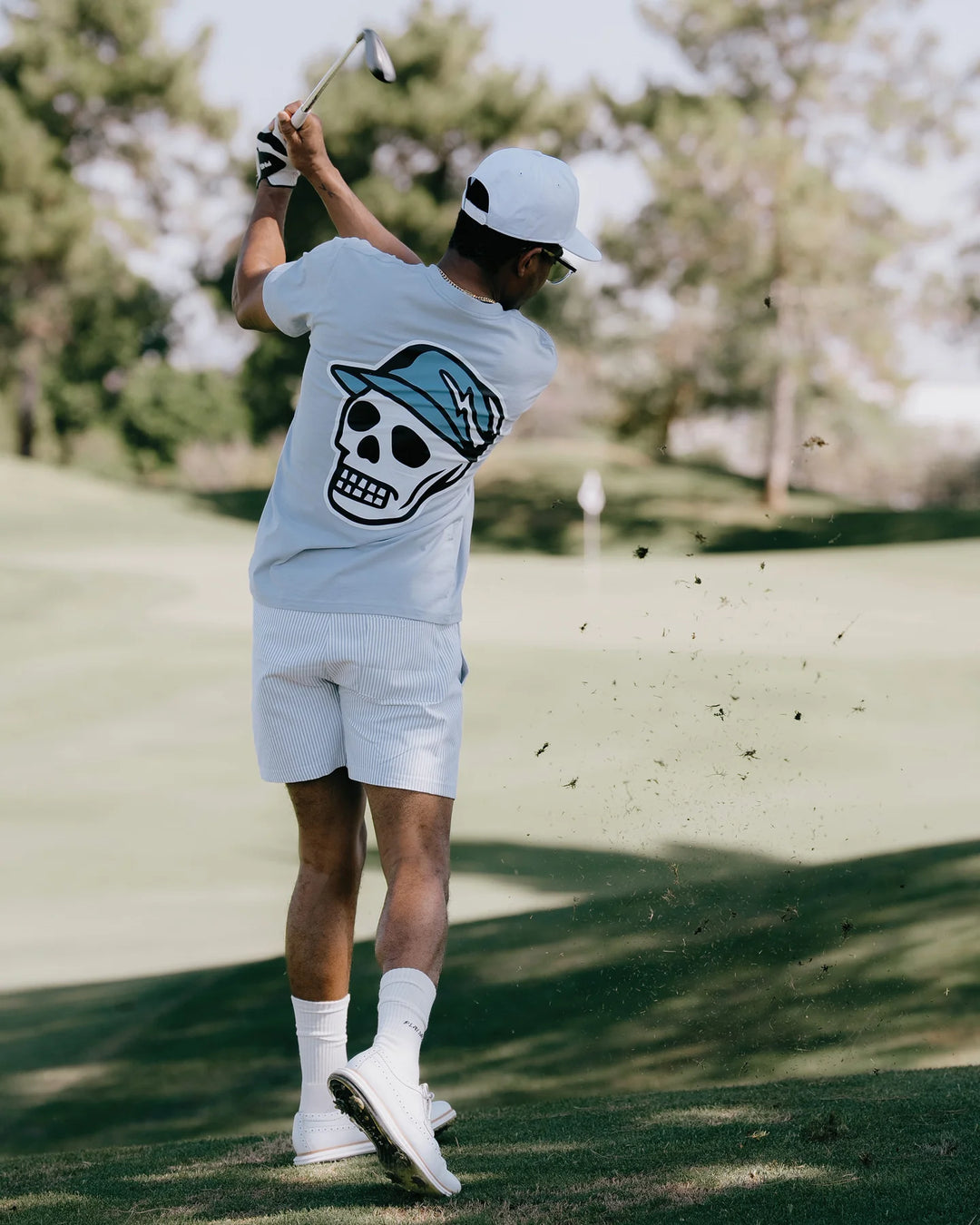 Script Skull Tee 075362001-POWDER BLUE