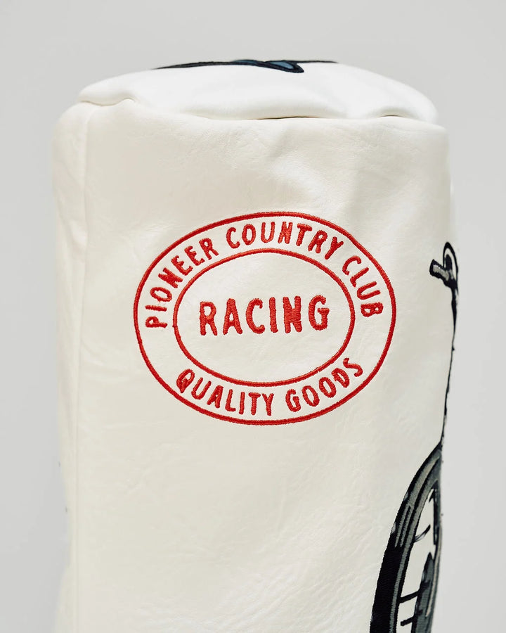 Checkered Sidecar Driver Barrel Cover 075364838-WHITE