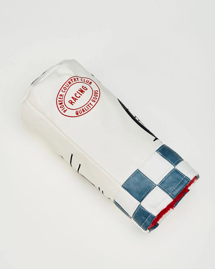 Checkered Sidecar Driver Barrel Cover 075364838-WHITE