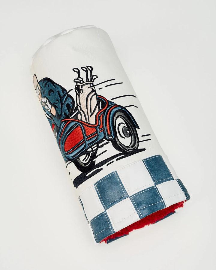 Checkered Sidecar Driver Barrel Cover 075364838-WHITE