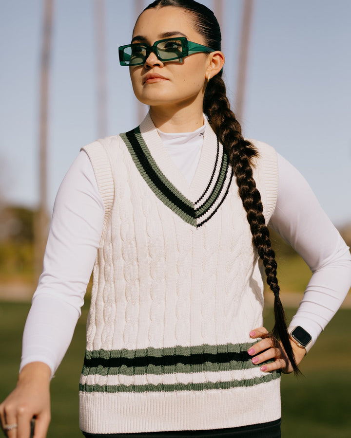 WOMEN Cotton Cable Vest 763472776 GREEN