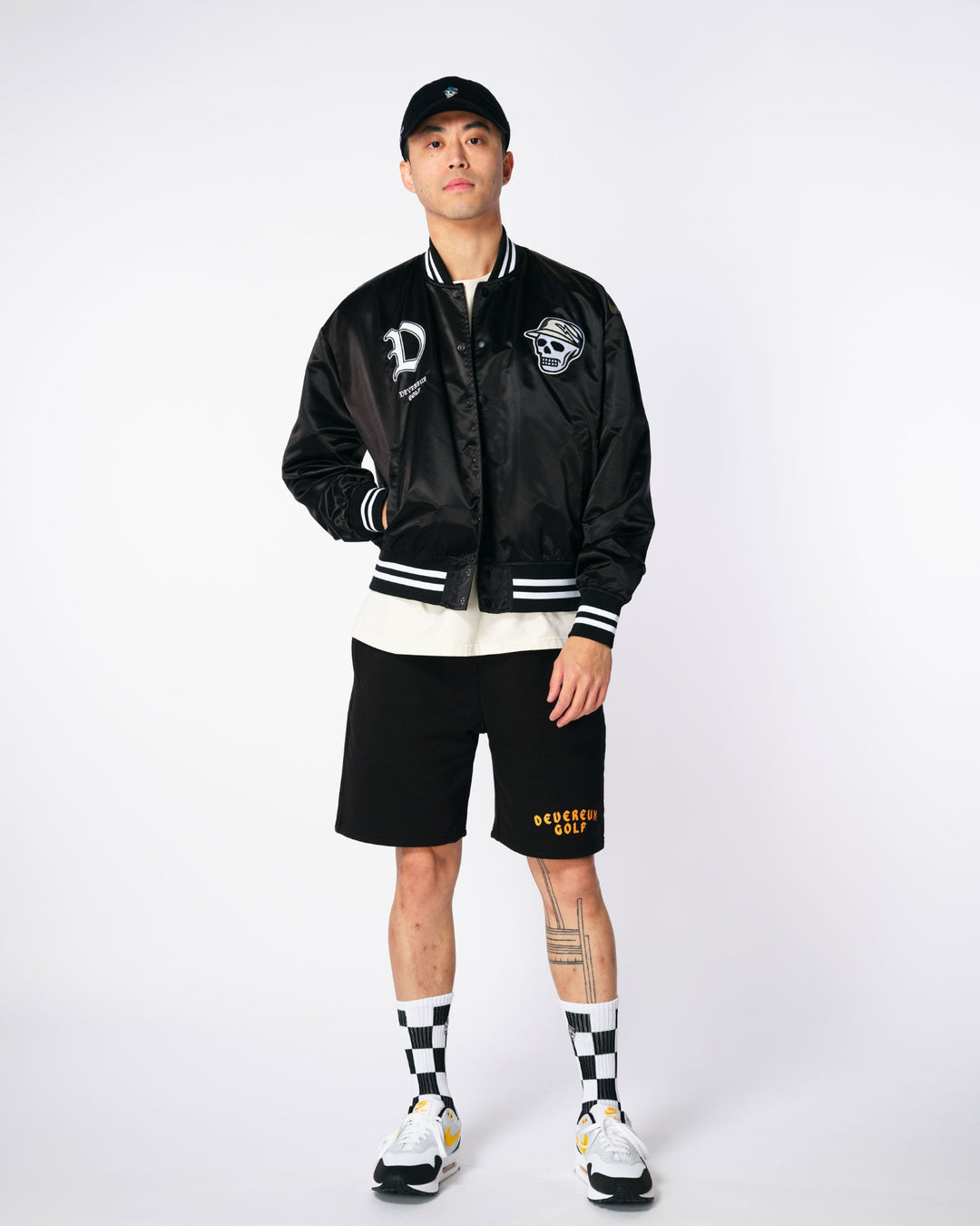 Satin Black Bomber Jacket 763432103-BLACK