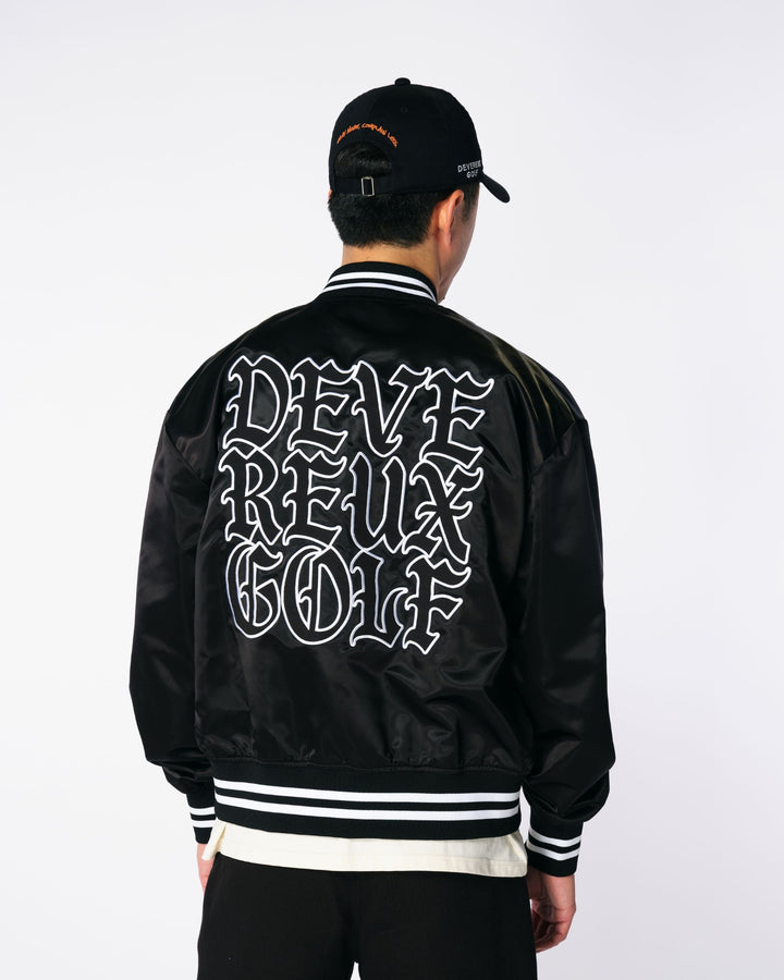 Satin Black Bomber Jacket 763432103-BLACK