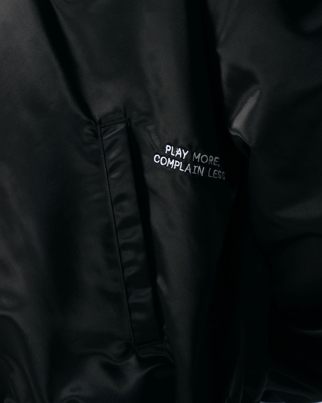 Satin Black Bomber Jacket 763432103-BLACK