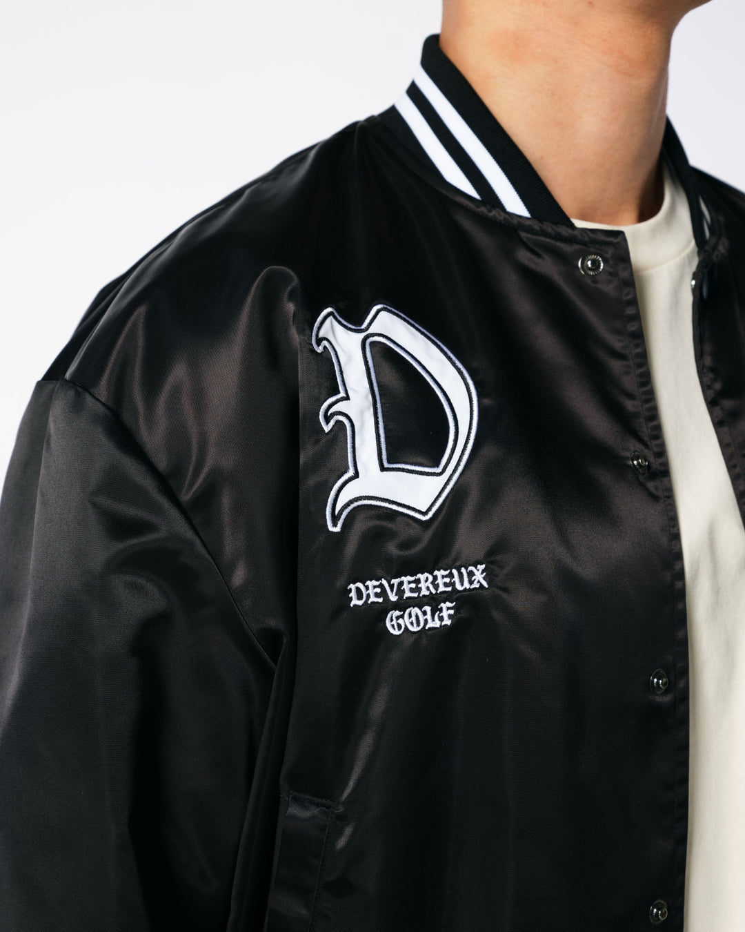 Satin Black Bomber Jacket 763432103-BLACK