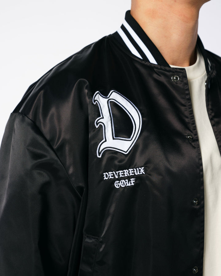 Satin Black Bomber Jacket 763432103-BLACK