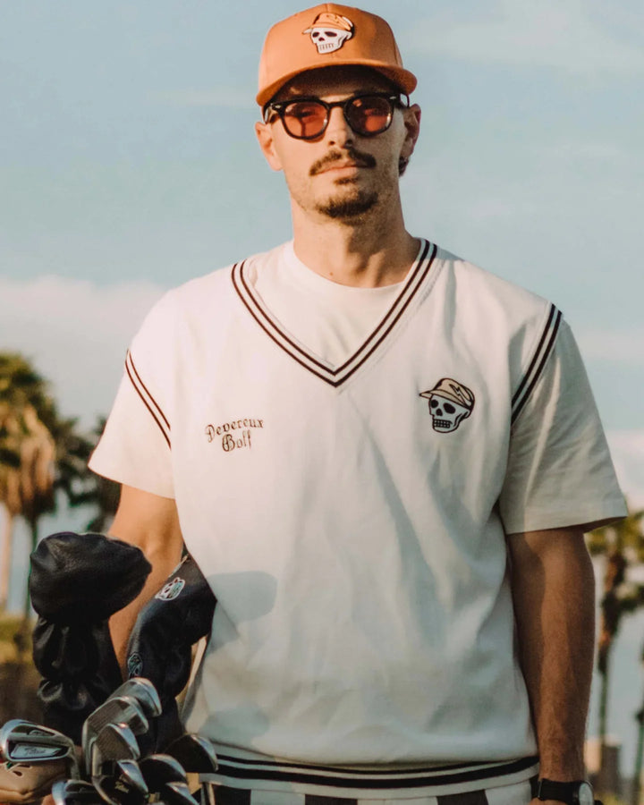 Skull Icon Sweater Vest 763432701 WHITE