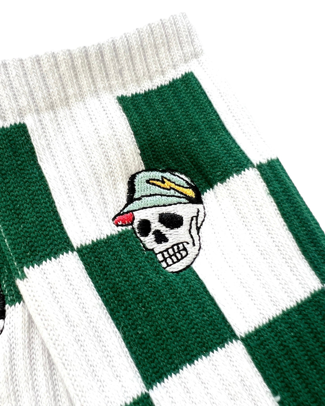 MEN FLAG CHECK REGULAR Socks 763472801-WHITE/GREEN