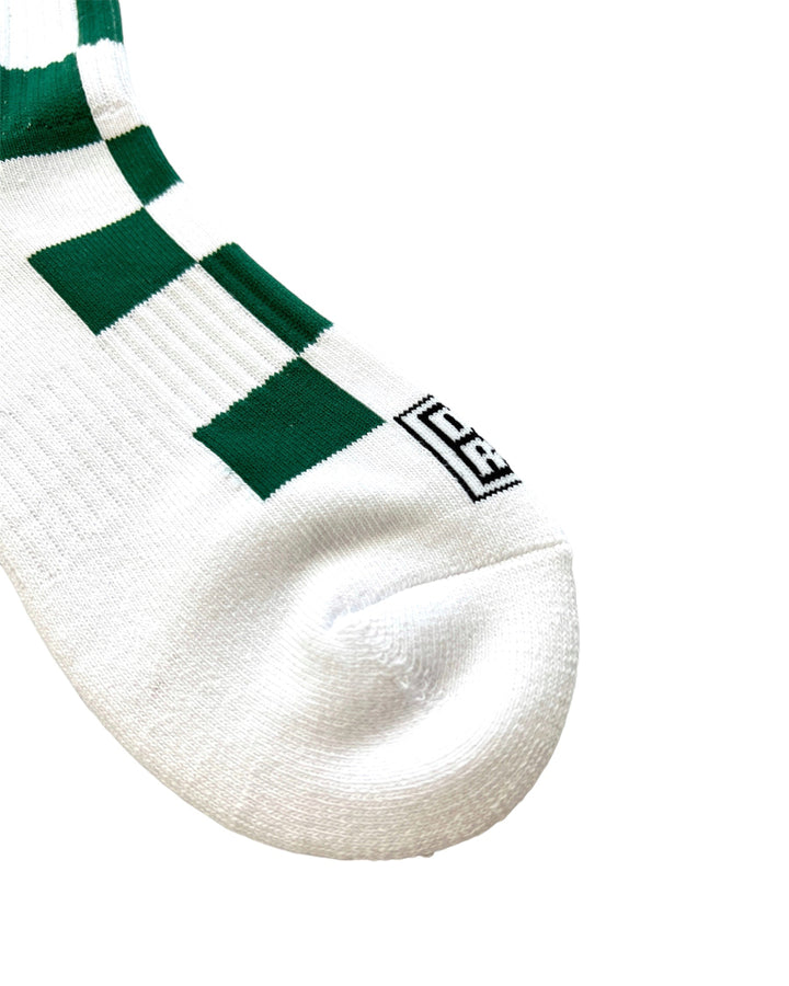 MEN FLAG CHECK REGULAR Socks 763472801-WHITE/GREEN