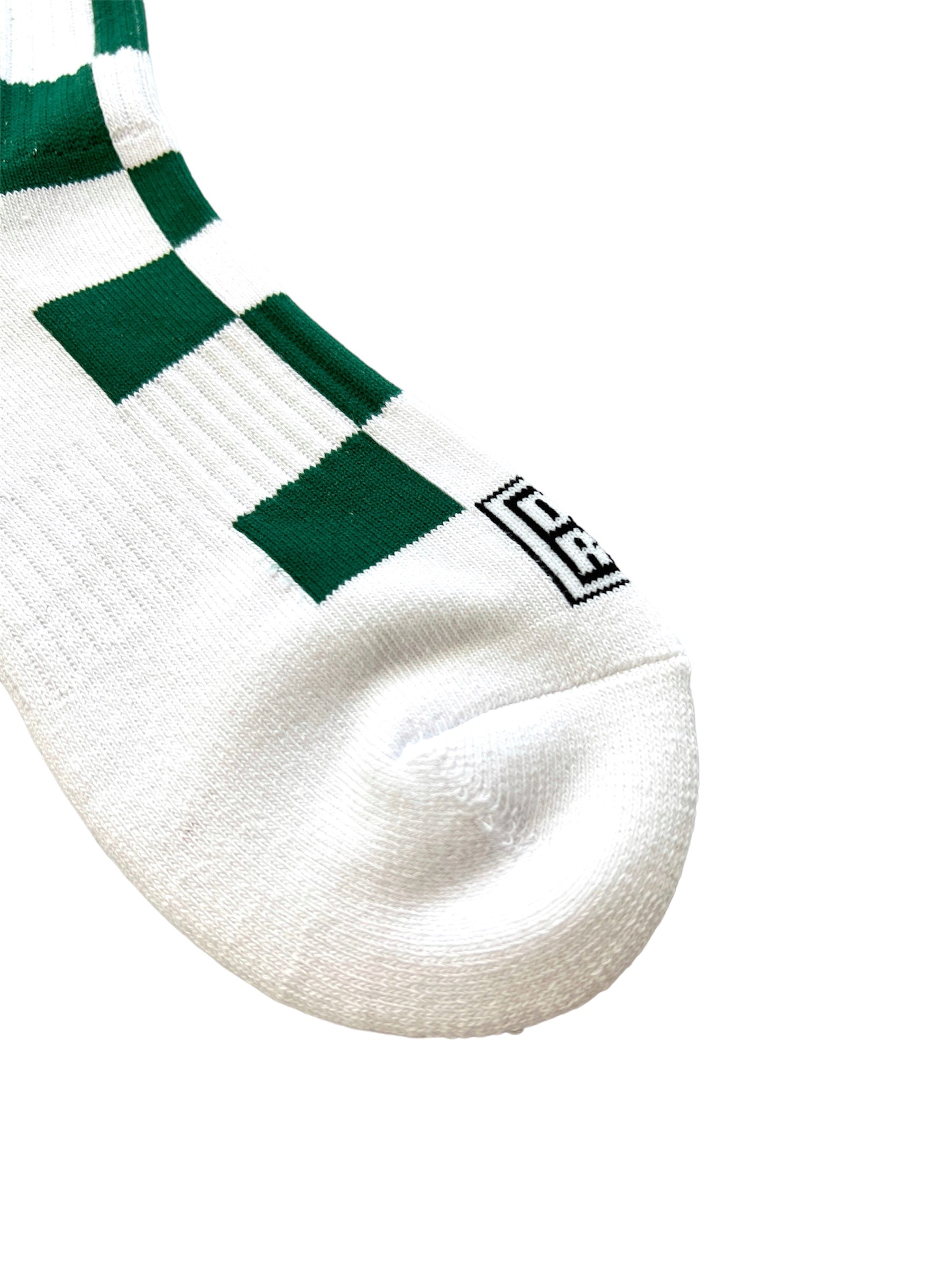 WOMENS FLAG CHECK REGULAR SOCKS 763472806-WHITE/GREEN
