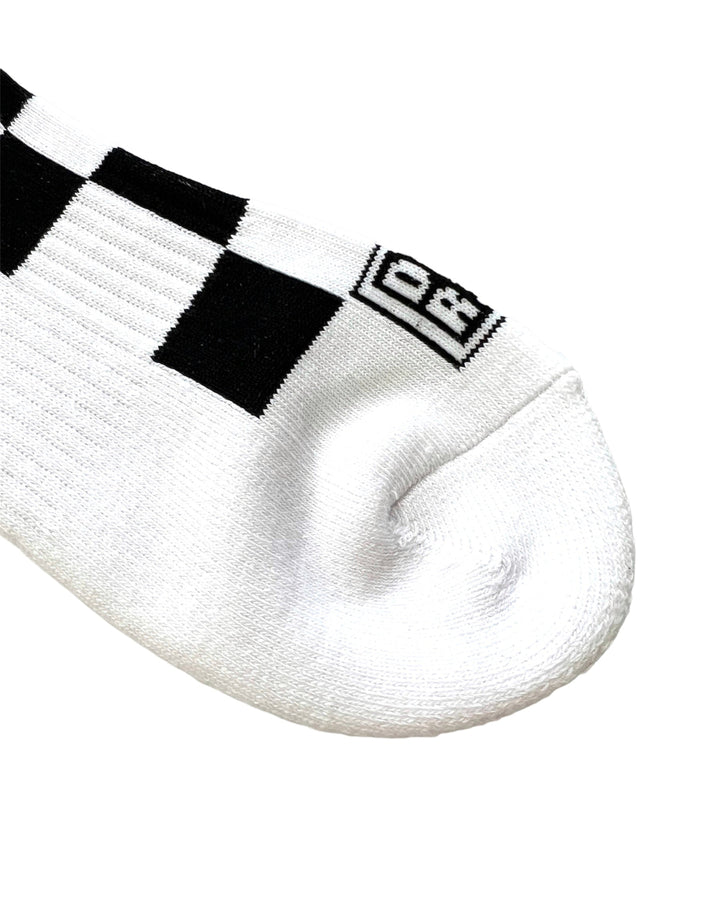 MEN FLAG CHECK REGULAR Socks 763472801-WHITE/BLACK